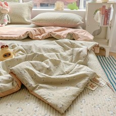 초정상점CHOJEONGSTORE 여름홑이불 쿨링이불 차렵이불, 차의 풍경, 싱글 침대 150x230 cm