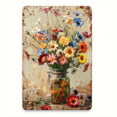 꽃병 꽃꽂이 빈티지 틴사인 금속 간판 홈데코 바 카페 벽꾸미기, 20*30CM, 그림과 같이