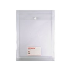 【Databank】A4直式鈕扣透明公文袋12入組，附名片袋，文件檔案收納整理好幫手, A4, 12個