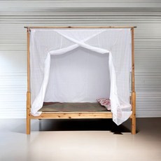 老式棉紗蚊帳 單門加厚加密學生宿舍上下鋪 防塵家用蚊帳, 加密 棉紗穿杆款蚊帳 不含架子 ,1米寬*1.9米長*1.4米高 送蚊帳鉤