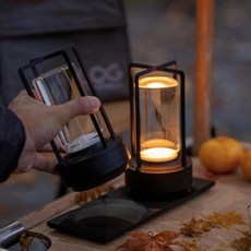 인테리어무드등 플리커프리 눈보호 조명 3단계 밝기조절 무선충전 스탠드, 블랙