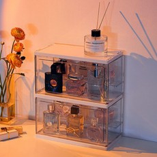 GSTUFF 아크릴 화장품 정리 향수 보관함, 2개, 투명