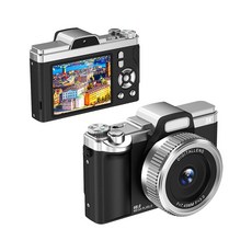 PYHO 카메라 6800w고화질 휴대용 디지털 카메라 16X 디지털 줌, 블랙 64GB