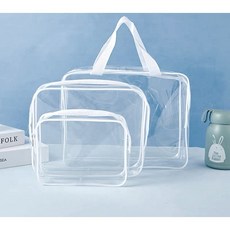 GoGraphy 透明收納袋, 大中小 三件套（白）