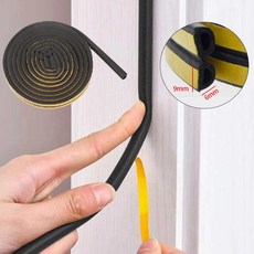 바이트 문 틈새막이 5m D형, 블랙, 1개