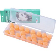 수면 수영용 이어플러그 10쌍 - 재사용 가능한 노이즈 캔슬링 소프트 실리콘 젤 왁스 코골이 수영 여행 목욕 콘서트 및 공부용 보라색 원 사이즈, Orange, One Size