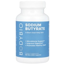 BodyBio 소듐 부티레이트 유전자 변형 성분 무함유 캡슐 100정, BodyBio소듐부티레이트유전자변형성분무함유캡슐100정, 1개
