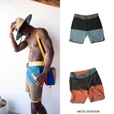 KAVU 男款 Land Or Sea 拚色沙灘短褲 #4952，快乾透氣，撞色設計，海灘度假必備