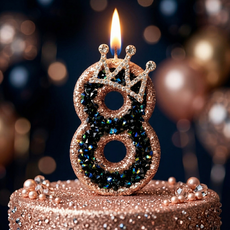 로얄 파티 럭셔리 숫자초 웨딩 축제 돌잔치 결혼기념일 행사 특별한 생일 100일 넘버, 1개, 100g, 0~9 올넘버 풀세트