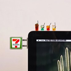 치유 램프 브랜드 장식품 작업은 장식 데스크탑 액세서리 유물을 화면 모니터 안정시킵니다., 1, Q. 간판 + 음료 4잔