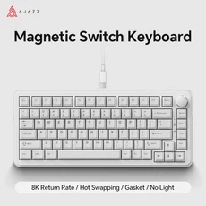 AJAZZ AK820 MAX HE 홀 이펙트 마그네틱 게이밍 키보드 조절 가능한 액추에이션 8KHz 폴링 가스켓 유선, 08 White