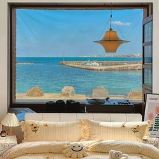 자연풍경 바다 숲 패브릭포스터 감성 인테리어 벽장식, 잔잔한 바다