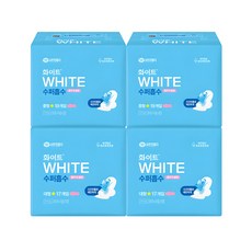 WHITE 超吸收蝶翼衛生棉 中型 19片入 2包+大型 17片入 2包組, 1組