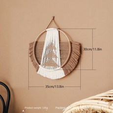 화이트 Macrame 드림 캐처 바람 차임 보헤미안 수제 Dreamcatcher 침실 장식 웨딩 태피스트리 매달려, 03 Dreamcatcher