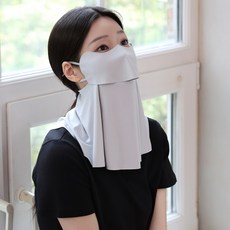 네블 냉감 자외선 차단 골프 마스크, 1세트, 그레이(1+1)