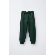 국내배송 ZARA 자라 아동 키즈 주니어 텍스트 플리스 조거 팬츠 암녹색 1880661501 1305962