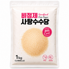 비정제원당 사탕수수 원당 지퍼백, 1개, 1kg