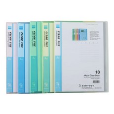 서류정리 파일철 A4고투명 클리어화일 10매, 내지고정／A4고투명 클리어화일10P(색상랜덤)