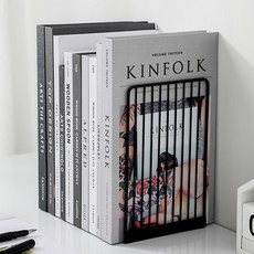 간이책꽂이 책지지대 라인 L자 북엔드 2p세트 블랙