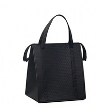 鋁箔加厚保溫袋 外賣打包手提袋：商用餐飲保冷、蛋糕盒保鮮冷藏、食品水果野餐必備, 1個, 黑色, 黑色