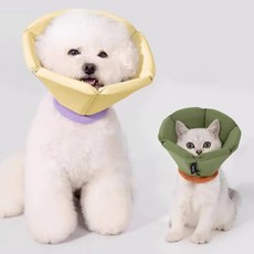 미우프 고양이 강아지 넥카라 애견 쿠션 깔대기 목보호대, 1개, 그린