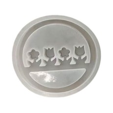 꽃과 새 화환 레진 몰드 원형 실리콘 몰드 (석고 장식 책상 장식용)