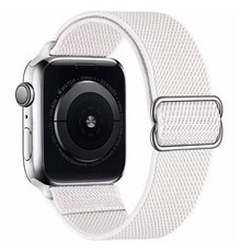 MOHARLAB Apple Watch 3/4/5/6/7/8/SE 尼龍織布錶帶+保護貼, 44mm, 01白色