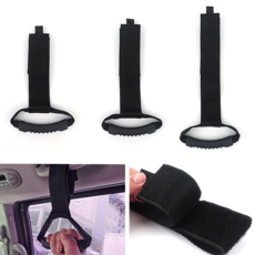 화장실 안전 노약자 버클타입 길이조절 탈부착 스트랩 손잡이 차량 내부 천장 고정 보조핸들, 블랙, 1개