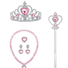 파티룩 생일 목걸이 귀걸이 공주왕관 티아라세트 쥬얼리, 1-공주놀이세트-블루