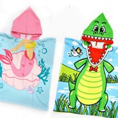 아동 비치 타올 목욕 가운 아기 수영 샤워 후드 극세사