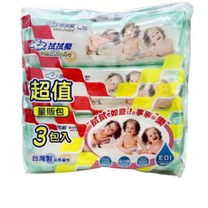 【拭拭樂】嬰兒柔濕巾80抽3包入 EDI純水濕紙巾, 1個, 拭拭樂嬰兒柔濕紙巾80抽*3袋, 80抽