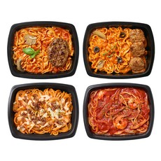 굿스푼 홈슐랭 저당 두부면 로제미트볼 토마토 함박 듀럼밀 미트 치즈라구 토마토 해장 파스타 연말 파티 세트 4종 4팩, 1세트, 1.02kg
