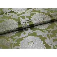 銘布 75CM佛堂蓮花織錦緞桌旗桌巾, 秋香綠