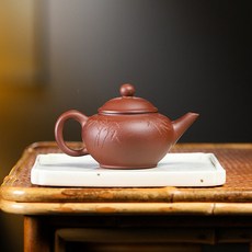 宜興原礦高溫段泥柴燒紫砂壺手工紫砂壺四方水平紫砂壺, 1個, 周婷水平壺120毫升紫泥