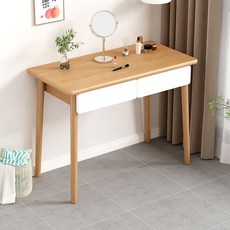 實木北歐梳妝臺網紅ins風小戶型化妝臺迷你化妝桌 桌子 梳妝台 化妝桌 實木桌 化妝桌 A4CU, 100*50*75白單桌送鏡子