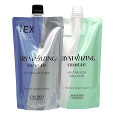 시세이도프로페셔널 크리스탈라이징 스트레이트 1제EX(곱슬)+2제(에멀전), 1개, 400ml