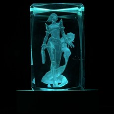 발로란트 3D 크리스탈 피규어 + 16색상 LED 무드등, 1개