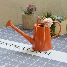 長嘴大容量鐵皮噴壺 澆花水壺, 桔紅色, 1個