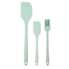 3개/대 실리콘 주걱 세트 비 스틱 케이크 빵 조각 잼 응용 프로그램 주방 요리 베이킹 믹싱 도구, 01 3PCS, 03 Green