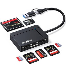 RayCue USB C USB3.0 멀티 SD 카드 리더기 SD/TF/CF/XD/MS용 7 in1 메모리 카드 리더기 아이폰 15 프로/맥스 맥북 프로/에어 2023 아, RayCue USB C USB3.0 멀티 SD 카드 리