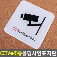 매장용 몰딩형 CCTV 녹화중 안내판 감시카메라 표지판 입체, 100x100mm