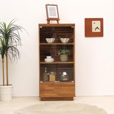 동서가구 라떼 600 유리 선반장 DF918489, 멀바우