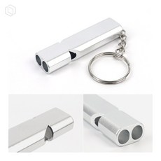 [오늘의택] 스테인리스 메탈 호루라기 열쇠고리 메탈키링 키체인, 블루