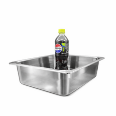 304 NSF식품 승인 사각 견고한 업소용 냉장고 반찬 스텐 밧드 바트, 1/2 (325x265mm) × 높이 10cm 몸체만, 1개