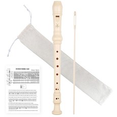 초보자를 위한 YONTY 소프라노 8홀 악기 청소봉과 교육 및 엔터테인먼트용 악킹 백이 있는 바로크 스타일 C 키 플루트 - 자수정, German, Pink