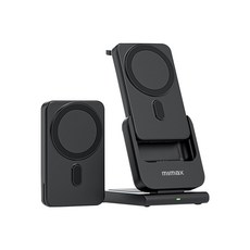 mimax 磁吸無線充電車用手機支架，可調角度，簡約時尚，適用多種手機型號, 黑色, W17
