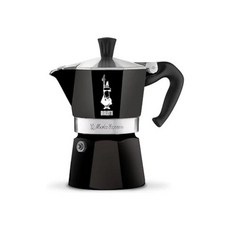 Bialetti Moka Express 아이코닉 이탈리아 스토브탑 에스프레소 메이커 (실버 3컵), 블랙