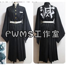 鬼滅之刃 時透無一郎 COS 服裝 COSPLAY 服裝 COS 假髮 COS 木屐 COS 道具劍 專業定制 來圖定做, 1個, 女生M碼（小全套）