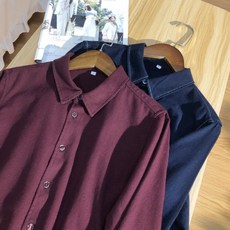 여성 순면 기모 무지 칼라 긴 소매 셔츠