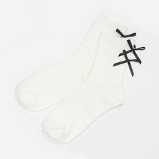러브톡식 여성 백리본 골지 발목 양말